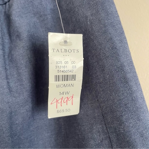 Talbots Chambray Blue Scalloped Embroidered Hem Above Knee Skirt Size 14w NWT - Picture 5 of 6